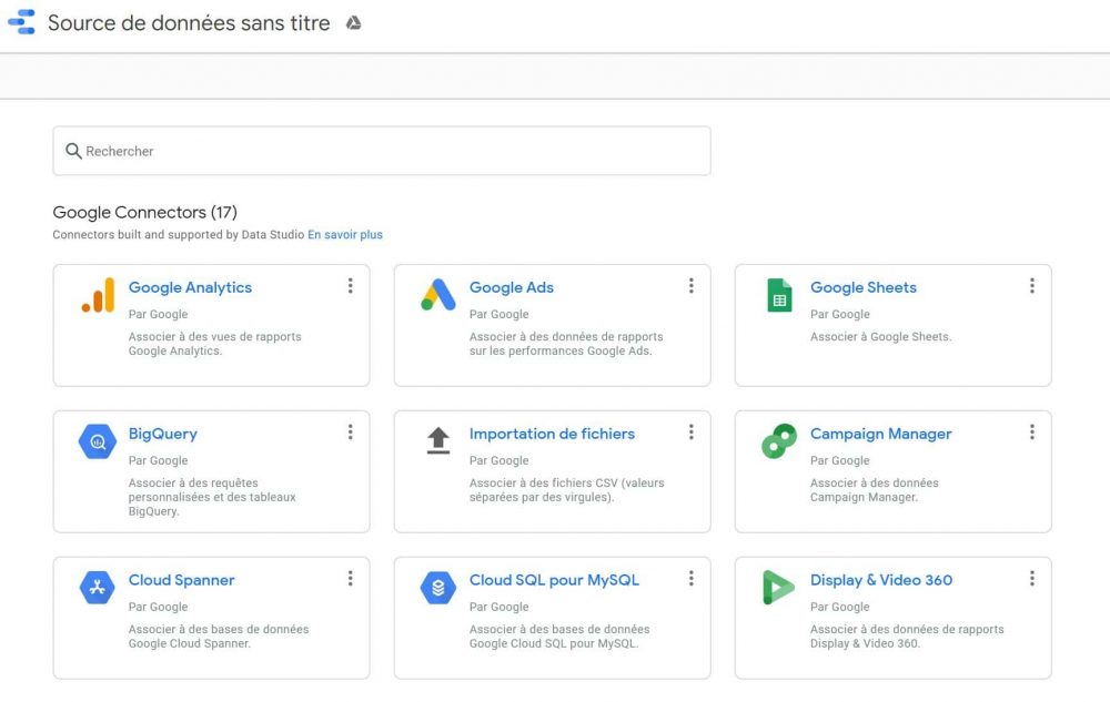 Data studio sources de données Data studio sources de données