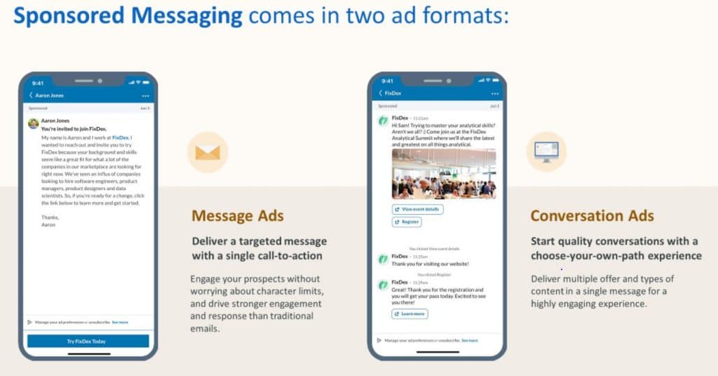 Conversation Ads : avis sur le nouveau format pub LinkedIn