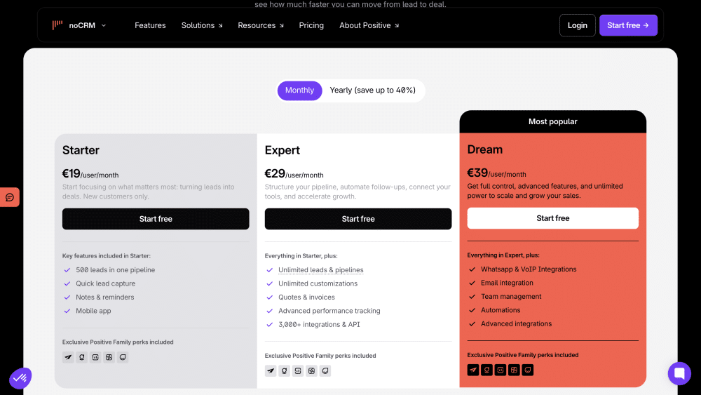 pricing-nocrm Tarifs noCRM